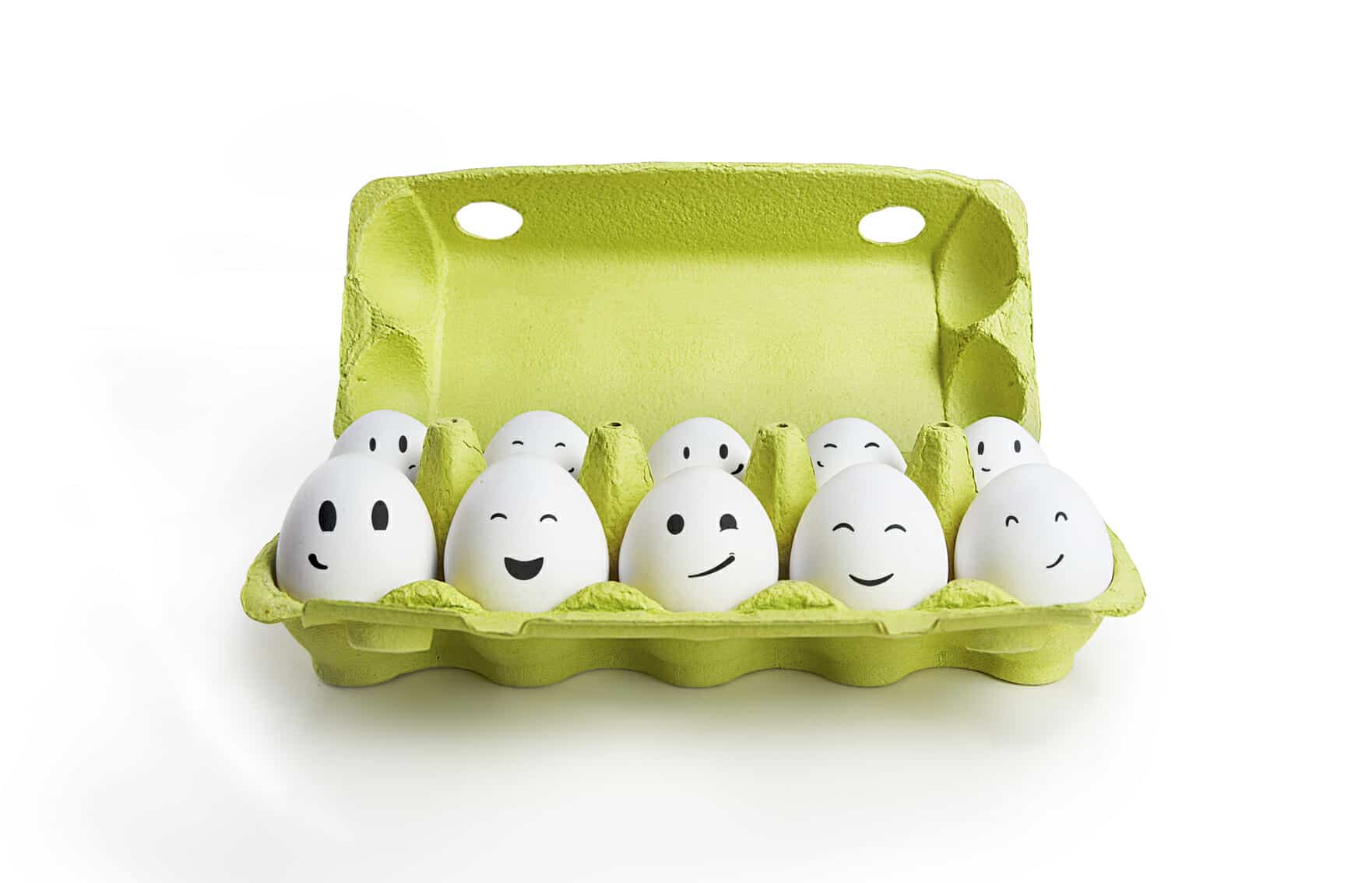Eggs with smiling faces